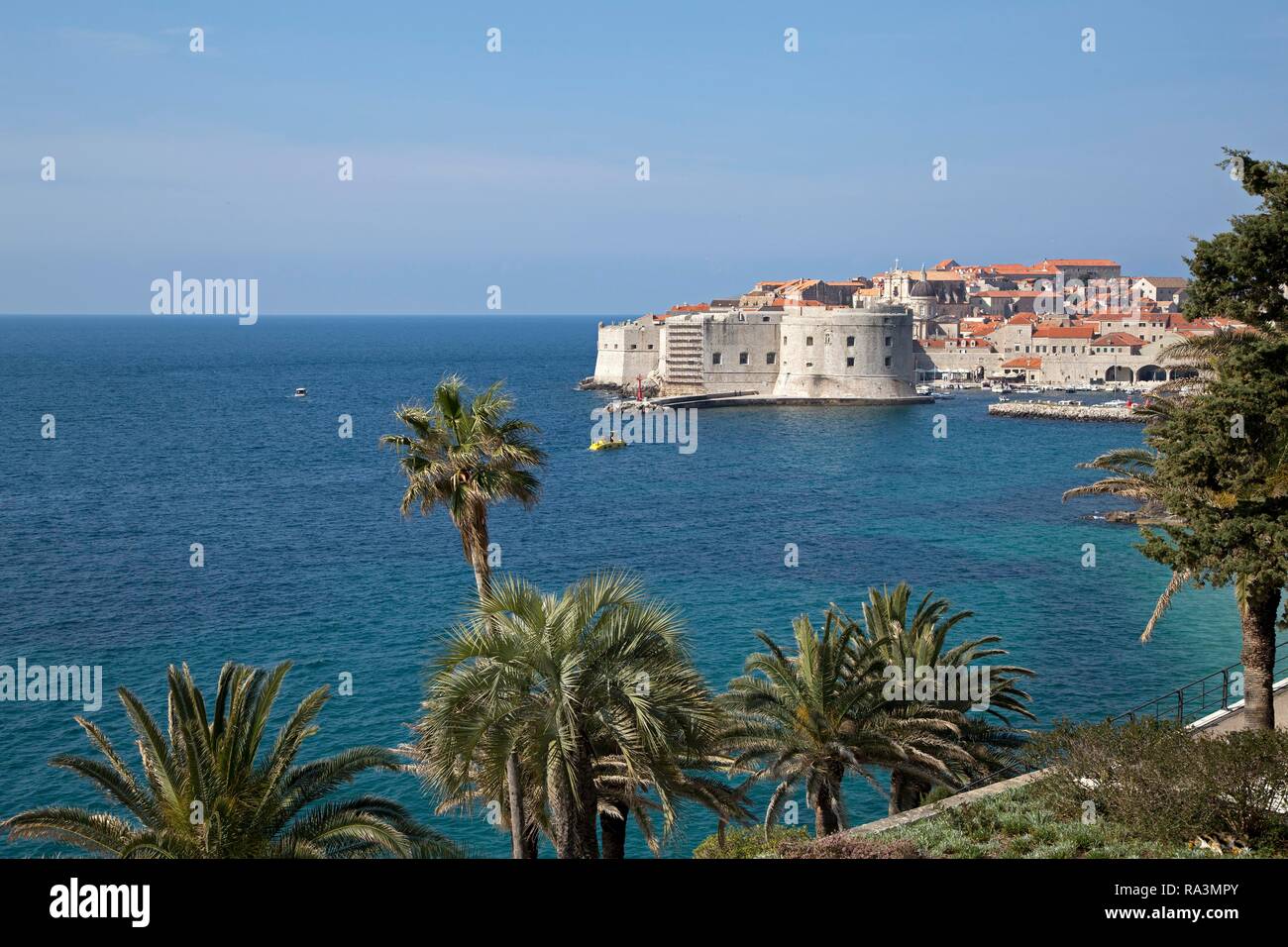 Vue sur la vieille ville, Dubrovnik, Croatie Banque D'Images