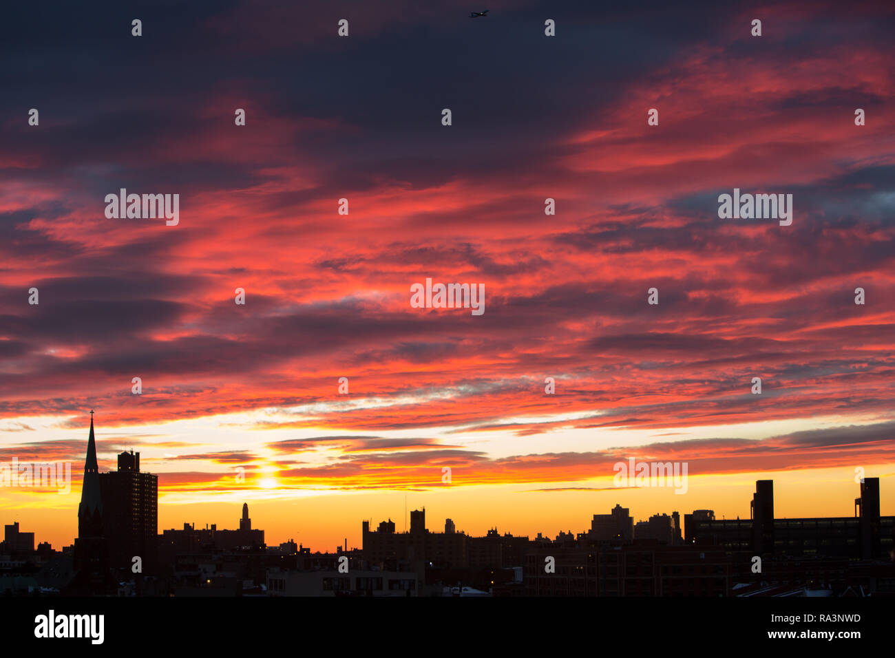 Un coucher de Brooklyn Banque D'Images