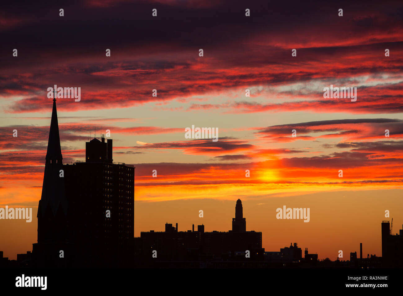 Un coucher de Brooklyn Banque D'Images