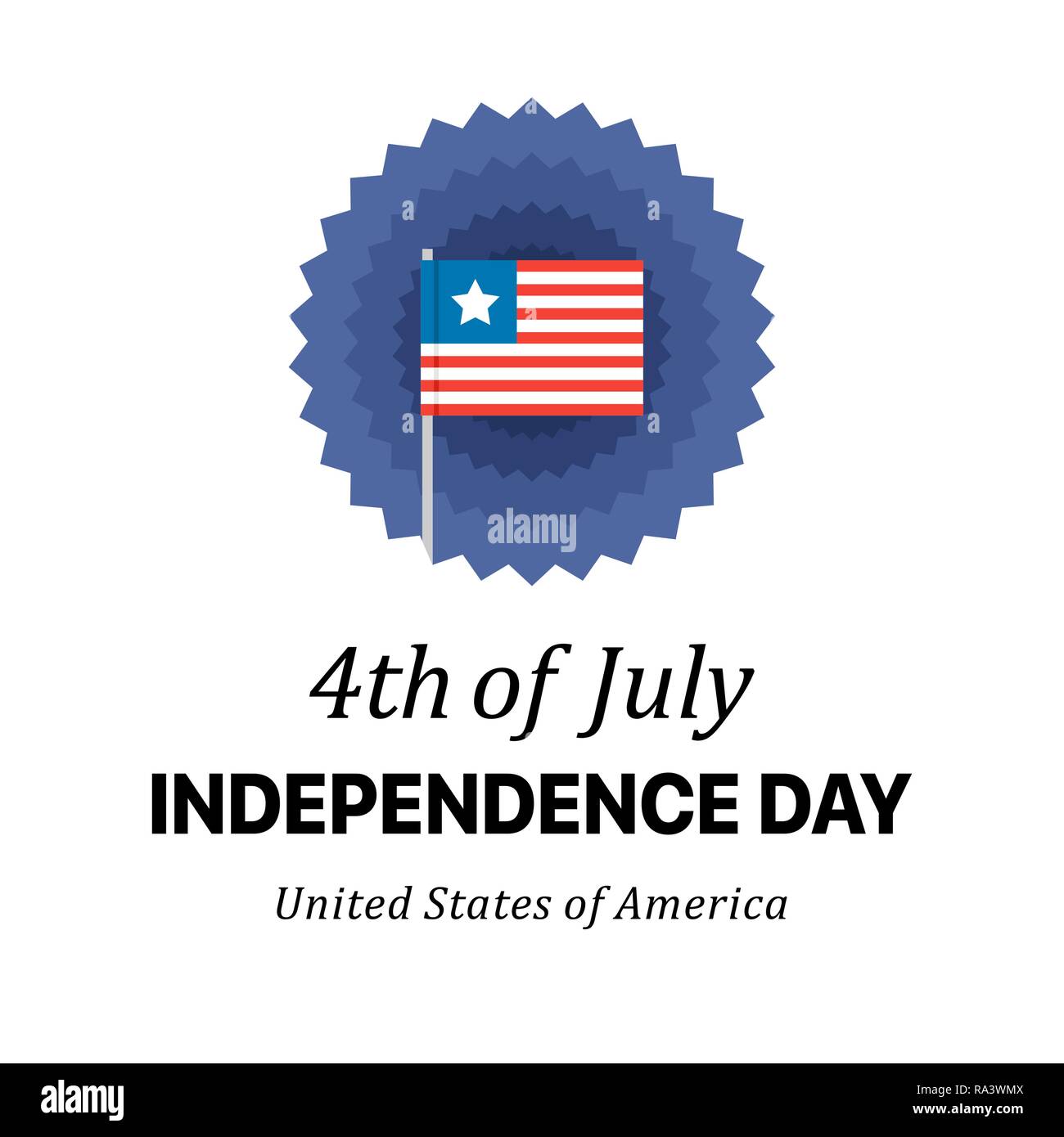 Maison de vacances patriotique le jour de l'indépendance de l'affiche. Télévision vector illustration du 4 juillet Illustration de Vecteur