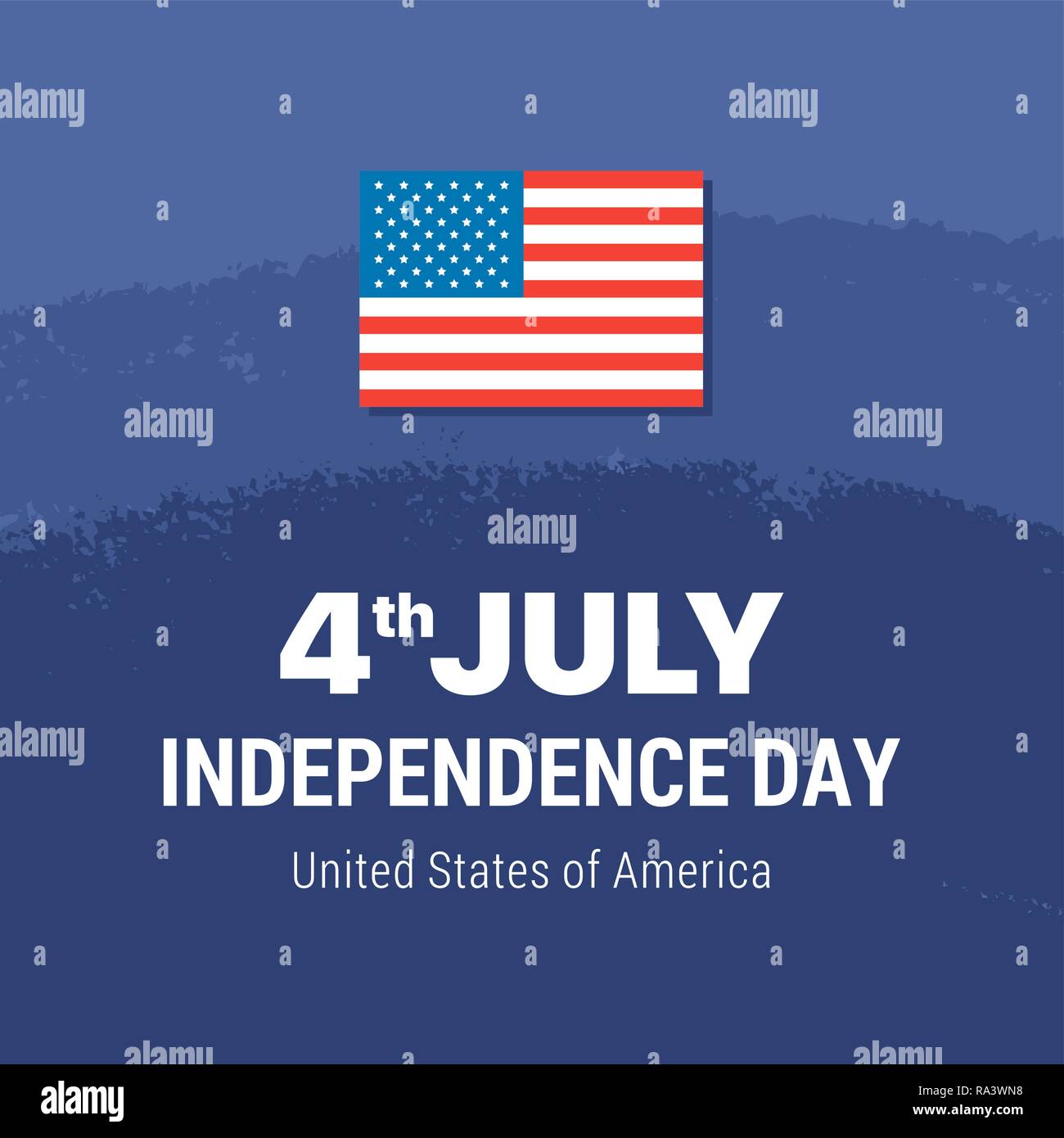 Quatrième de juillet Date de l'indépendance des États-Unis. Télévision vector illustration patriotique avec carte drapeau Américain Illustration de Vecteur