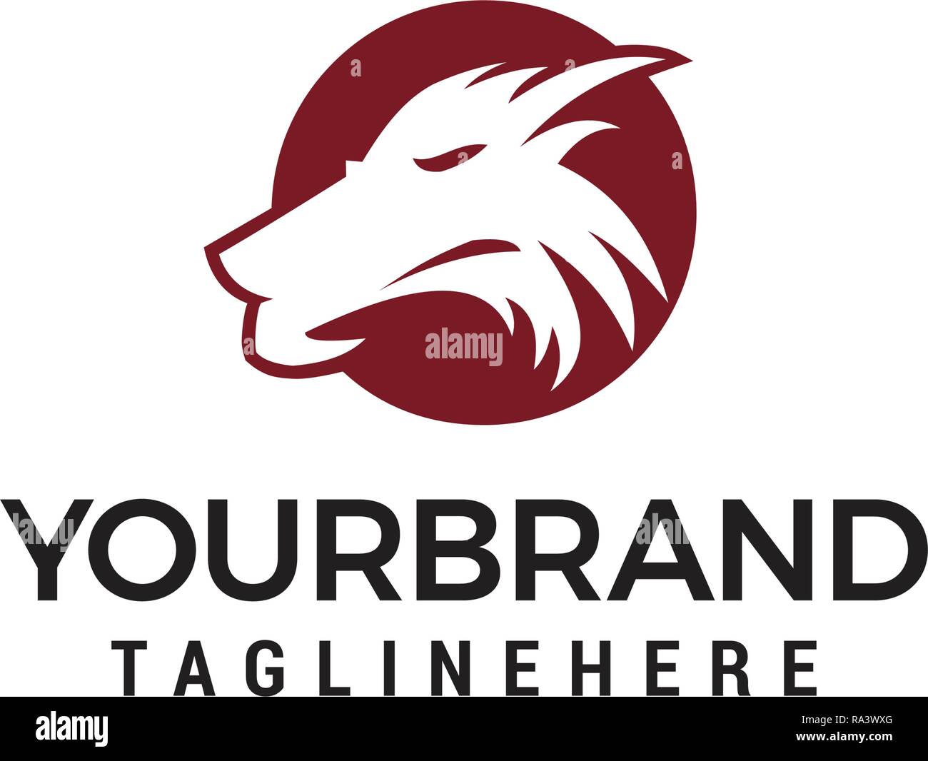 Template design logo tête de loup Illustration de Vecteur