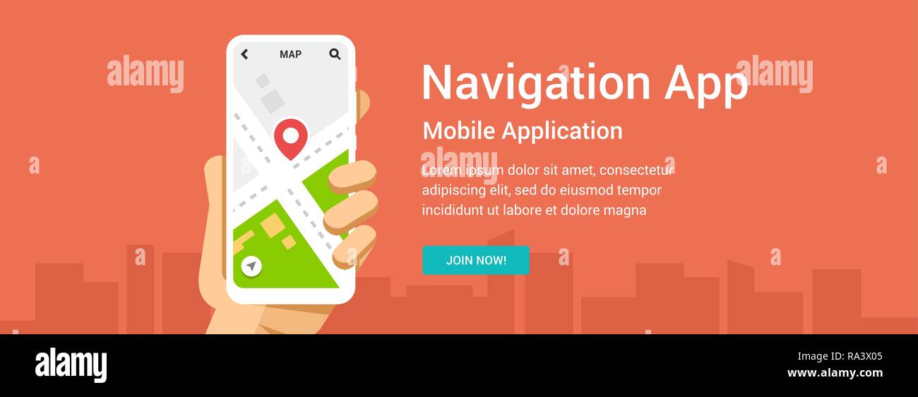 Télévision vecteur bannière pour application de navigation. Dans la main de téléphone mobile ou l'illustration pour web design Illustration de Vecteur