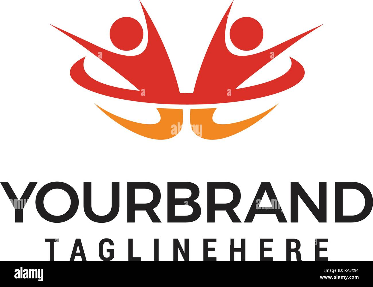 La réussite du modèle de conception de logo de personnes Illustration de Vecteur