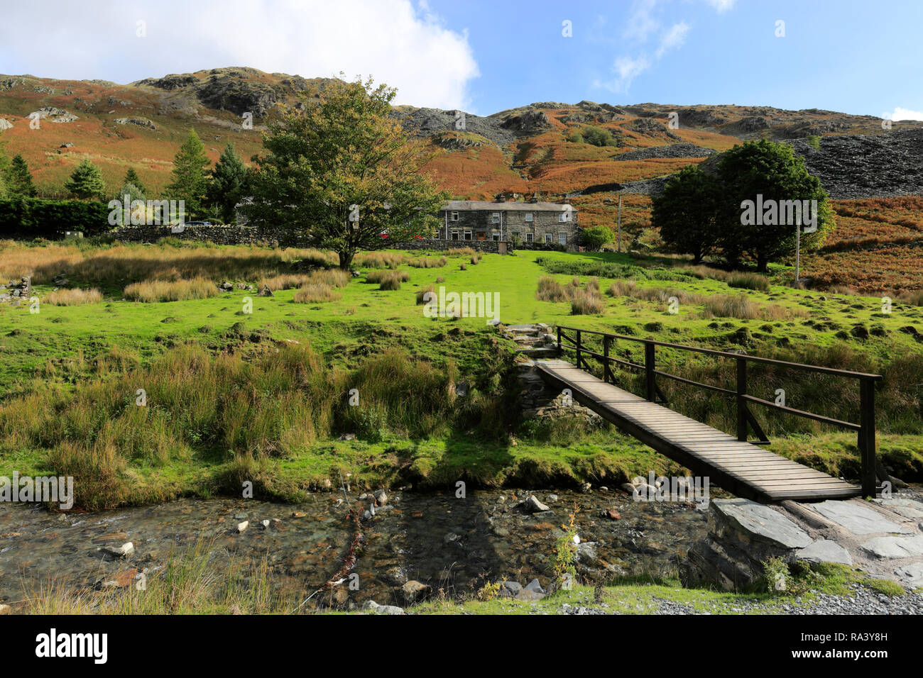 Les mines de cuivre au-dessus de la vallée ville de Coniston, Parc National de Lake District, Cumbria, England, UK Banque D'Images