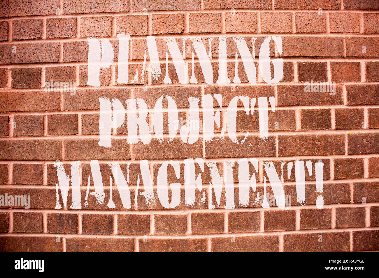 Texte visible de projet Planification. L'utilisation de photo conceptuelle des annexes au plan, alors faire rapport de l'état Banque D'Images