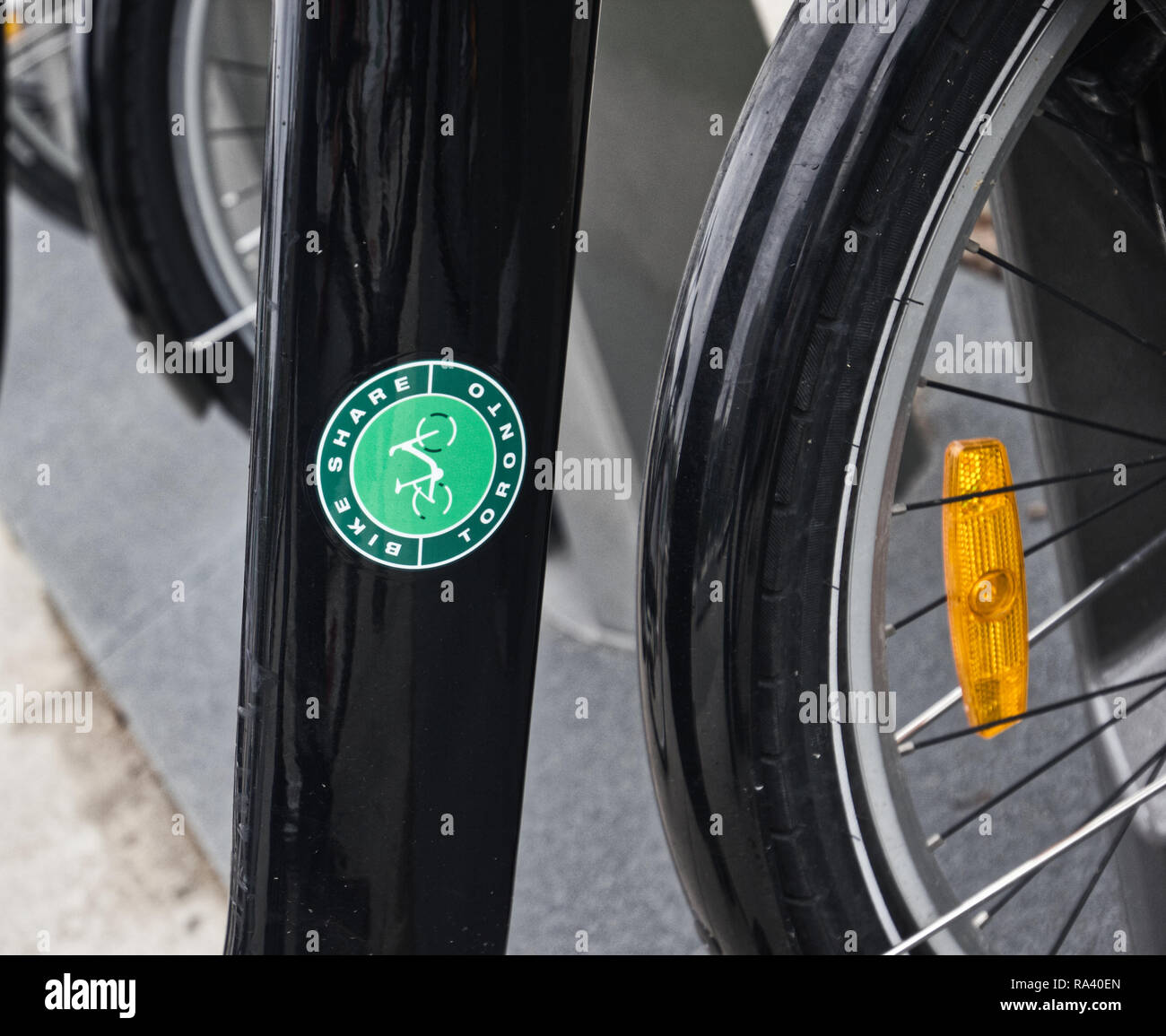 Partager vélo Vélo logo sur Toronto, Toronto, Ontario, Canada Banque D'Images