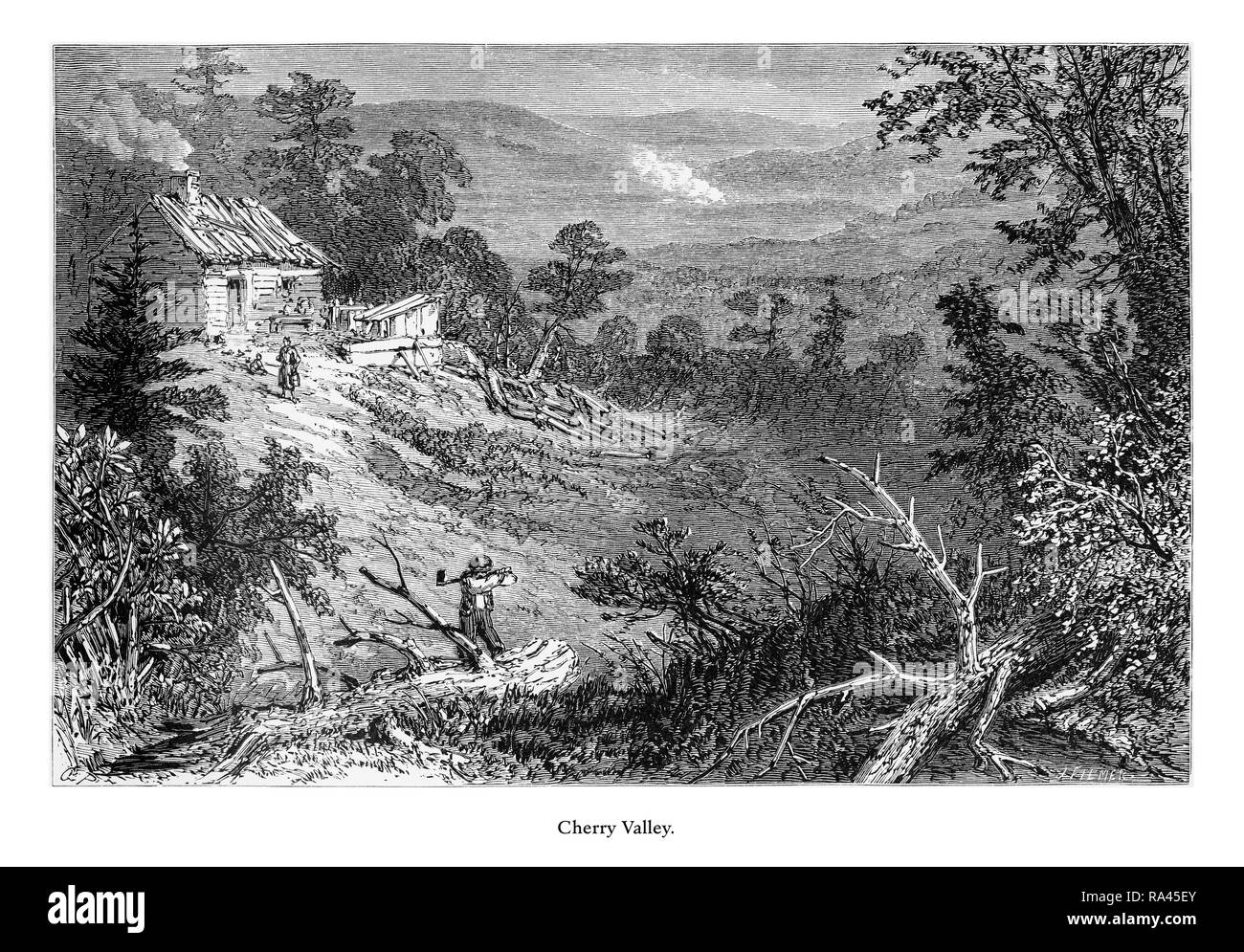 Cherry Valley, Delaware Water Gap, Pennsylvania, United States, American Victorian gravure, 1872 Banque D'Images