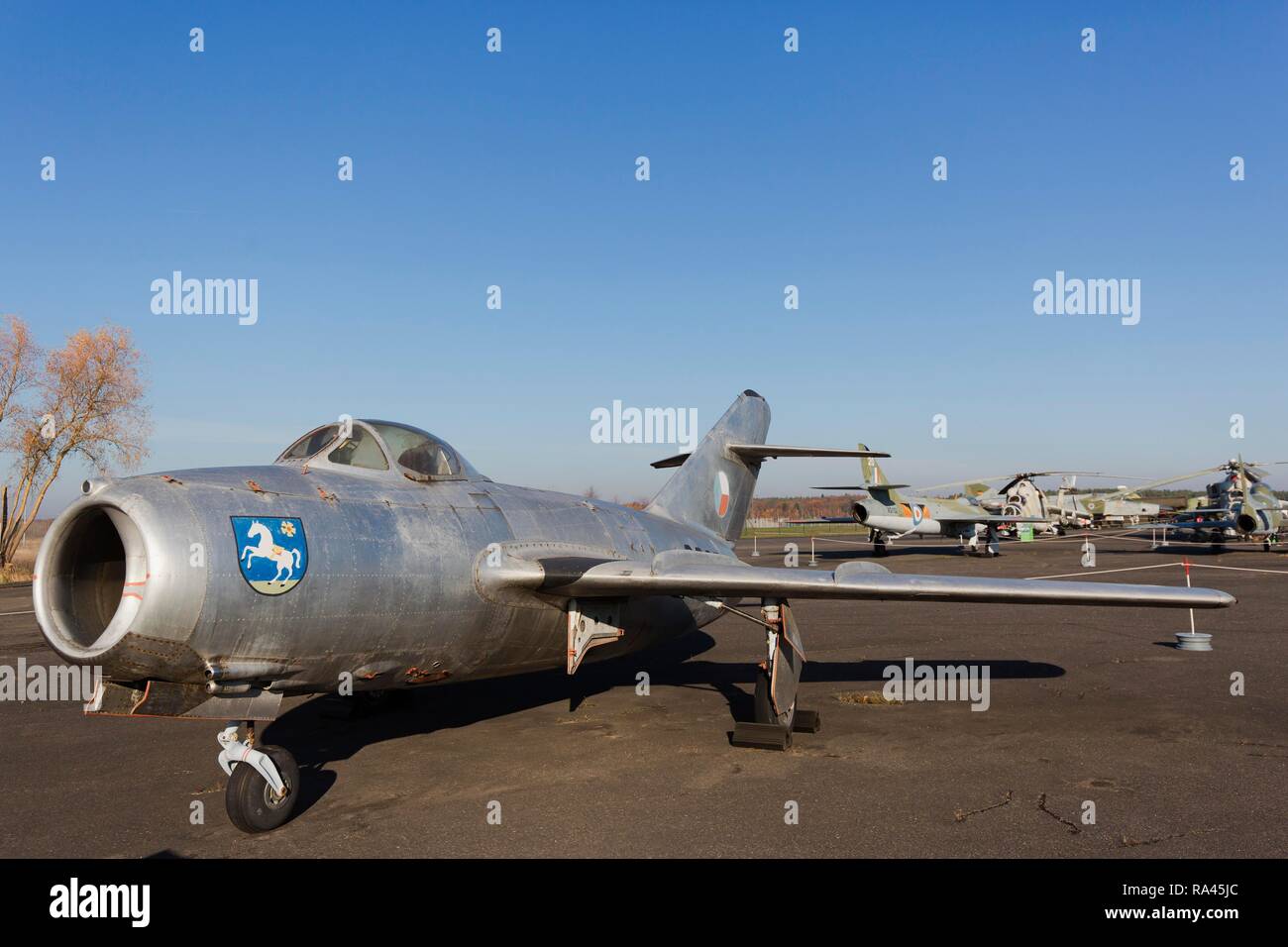 MIG-15 BIS, code OTAN basson, les avions de l'Armée de l'air tchécoslovaque, 1959-1966 L'aérodrome Ortsteil Gatow, Berlin, Allemagne Banque D'Images
