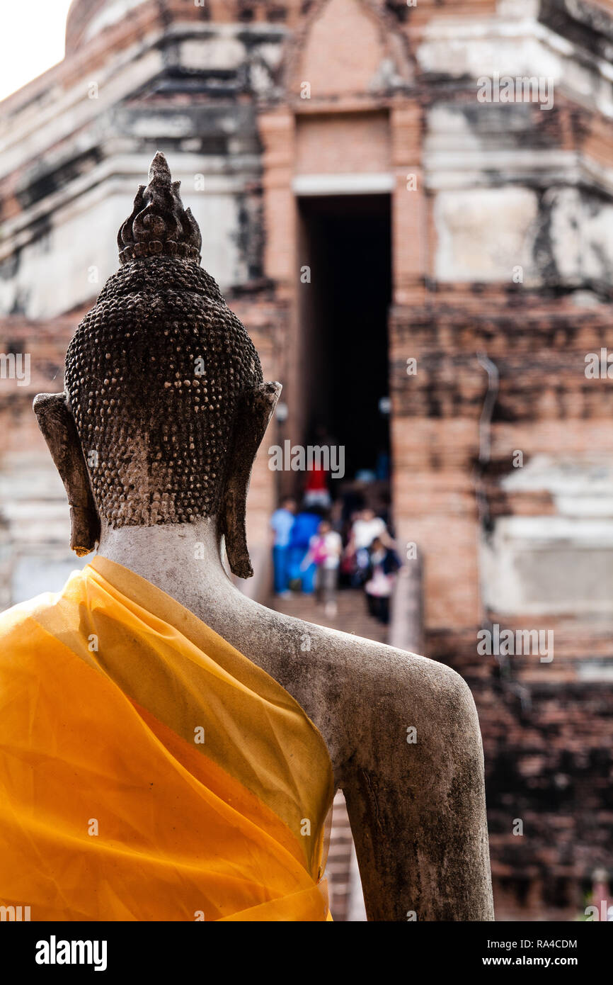 Voir les gens de bouddha, Ayutthaya, Thaïlande Banque D'Images