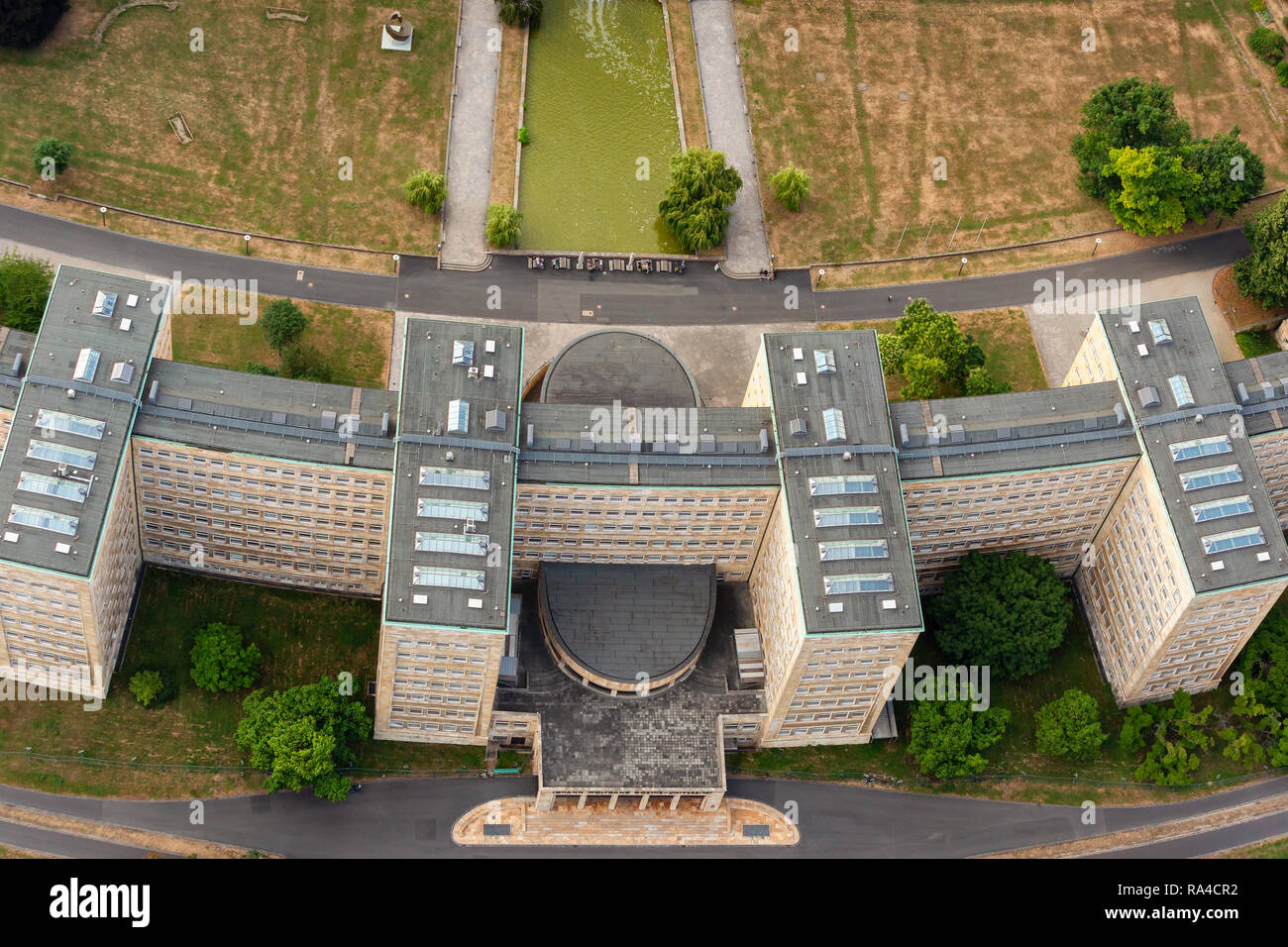 Vue aérienne du Campus Westend, IG Farben Haus, campus universitaire de Francfort Banque D'Images