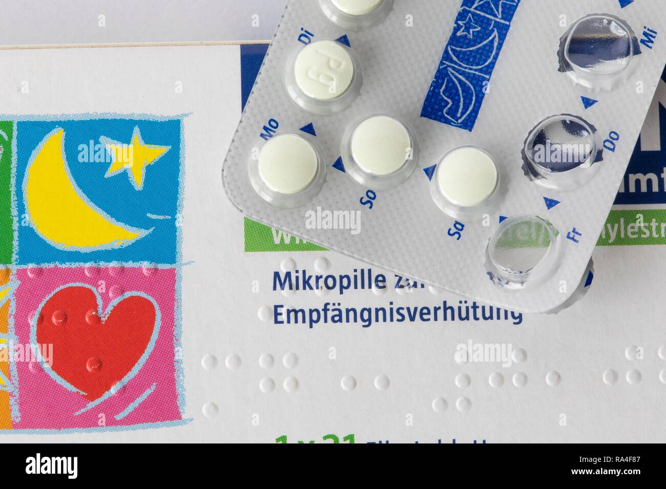 Pilule contraceptive, médicaments, packs tablette, Allemagne Banque D'Images