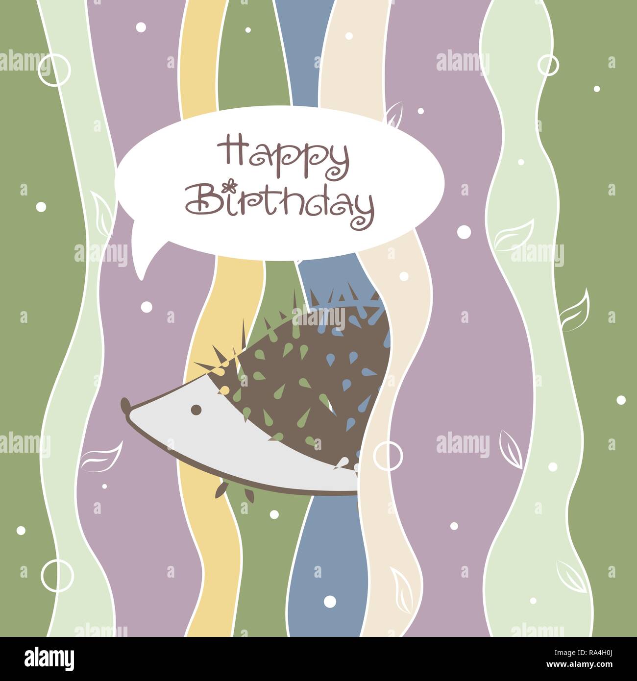 Joyeux anniversaire carte de souhaits avec drôle hedgehog eps 10 Illustration de Vecteur