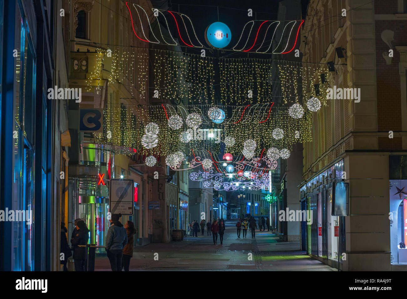 Republic-December,Brno République tchèque 30,2018 : marcher les gens dans la rue République tchèque le 30 décembre 2018, Brno, République Tchèque Banque D'Images