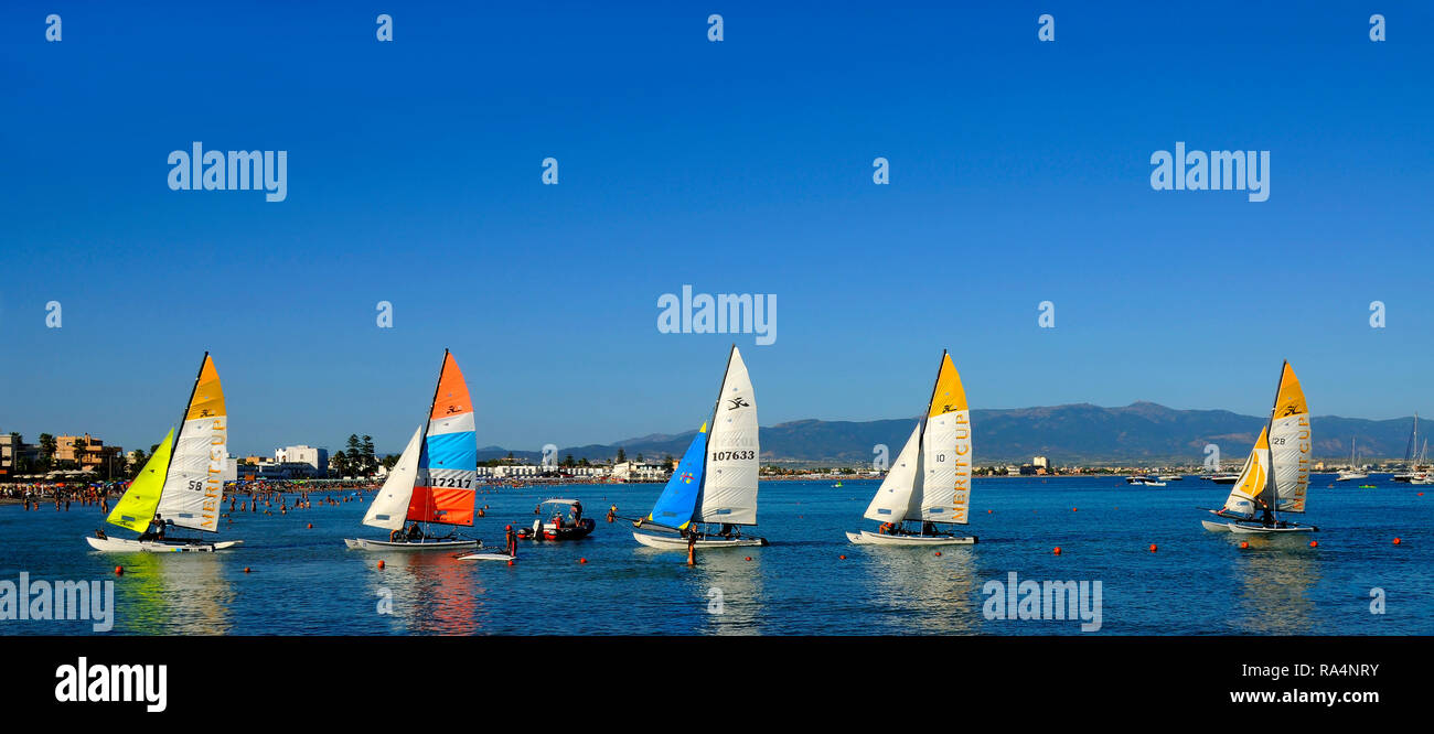 Flottille de yachts Cagliari Sardaigne Italie Banque D'Images