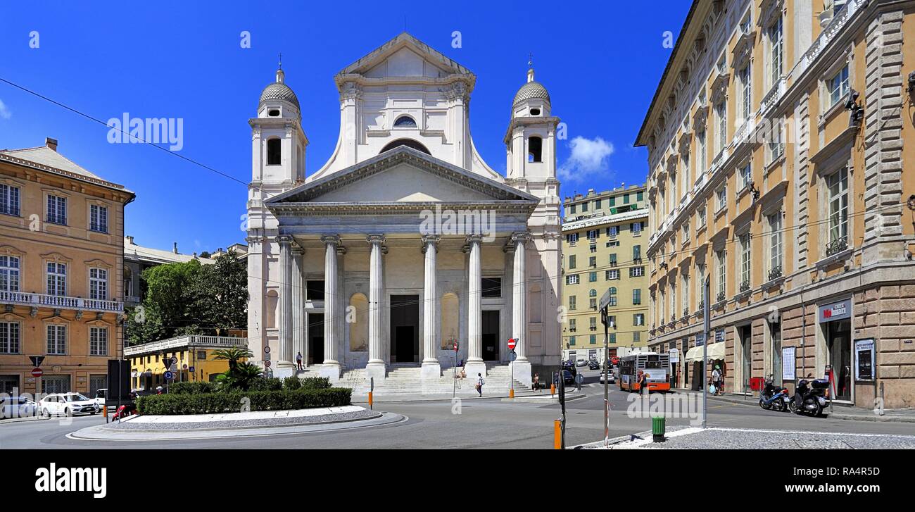 Wlochy - Ligurie - Gênes - Najswietszego Sakramentu Bazylika - Basilica della Santissima Annunziata del Vastato przy Piazza della Nunziata Italie - Ligurie - Gênes - Basilica della Santissima Annunzia Banque D'Images