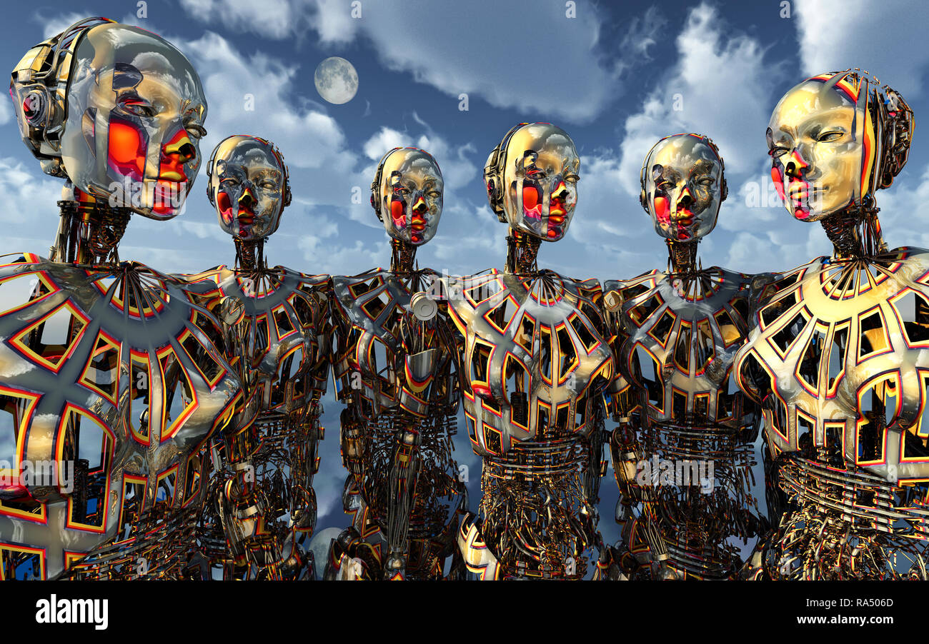 L'Intelligence Artificielle & Transhumanisme Banque D'Images