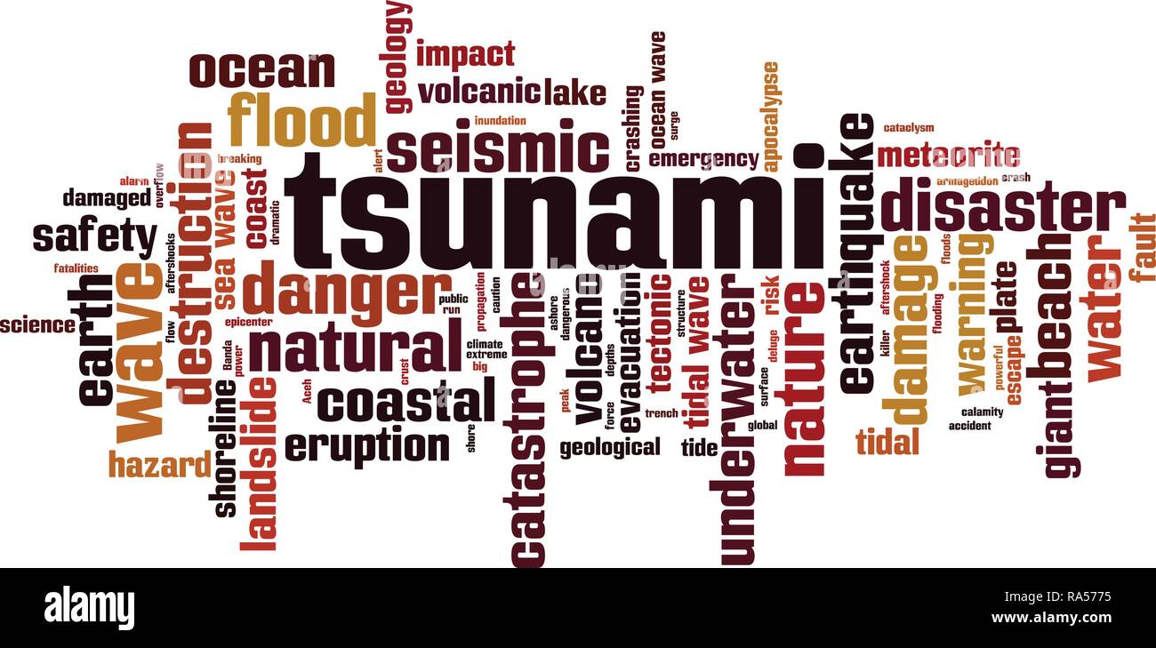 Mot Tsunami concept cloud. Vector illustration Illustration de Vecteur