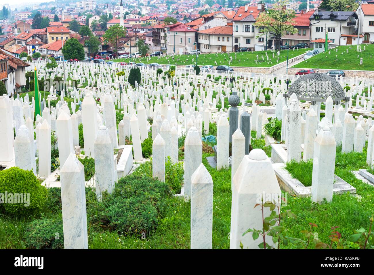 Cimetière des martyrs Matthey-doret, Sarajevo, Bosnie et Herzégovine Banque D'Images