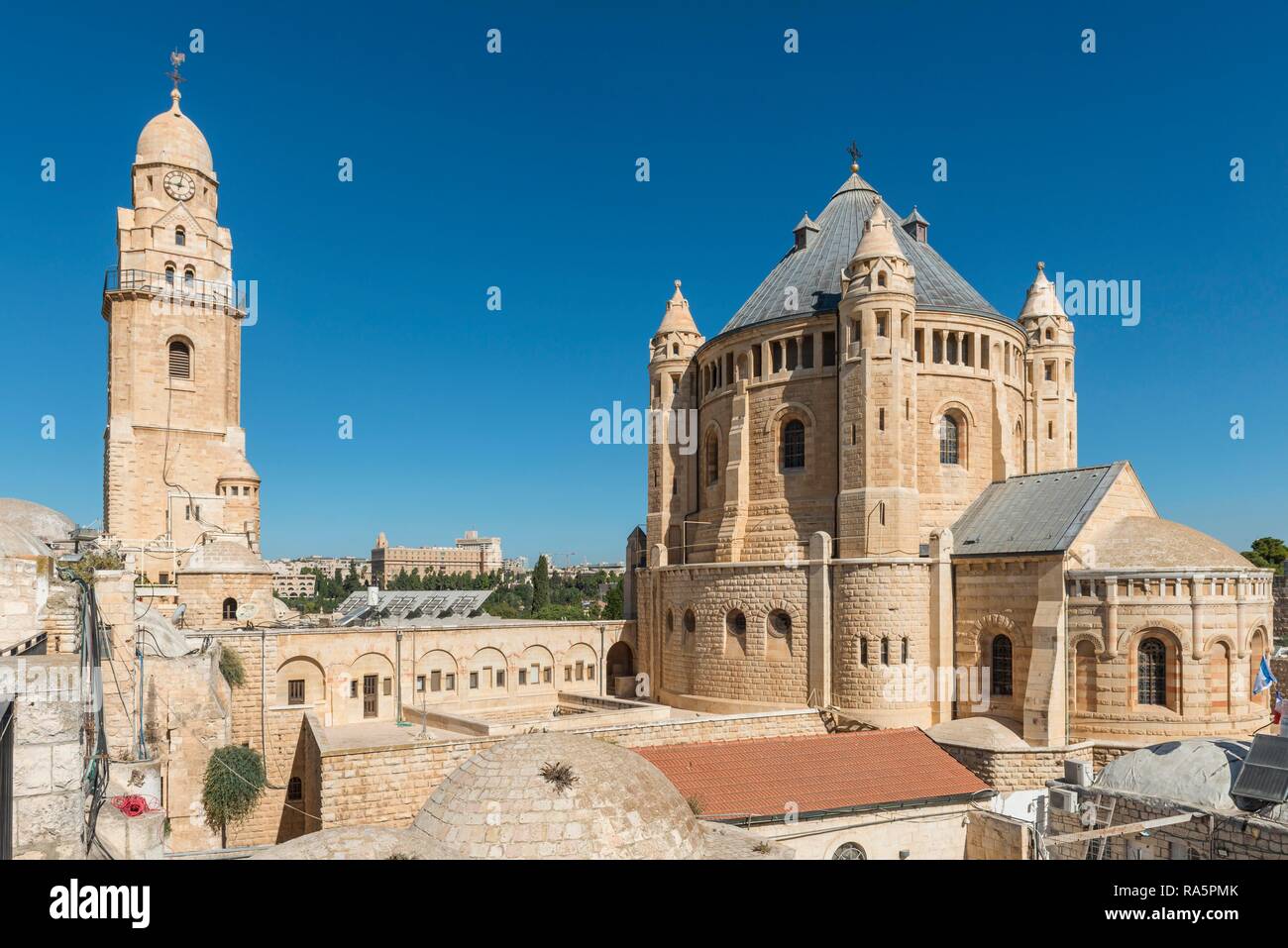 Abbaye Dormitio, Église Byzantine, le Mont Sion, Jérusalem, Israël Banque D'Images