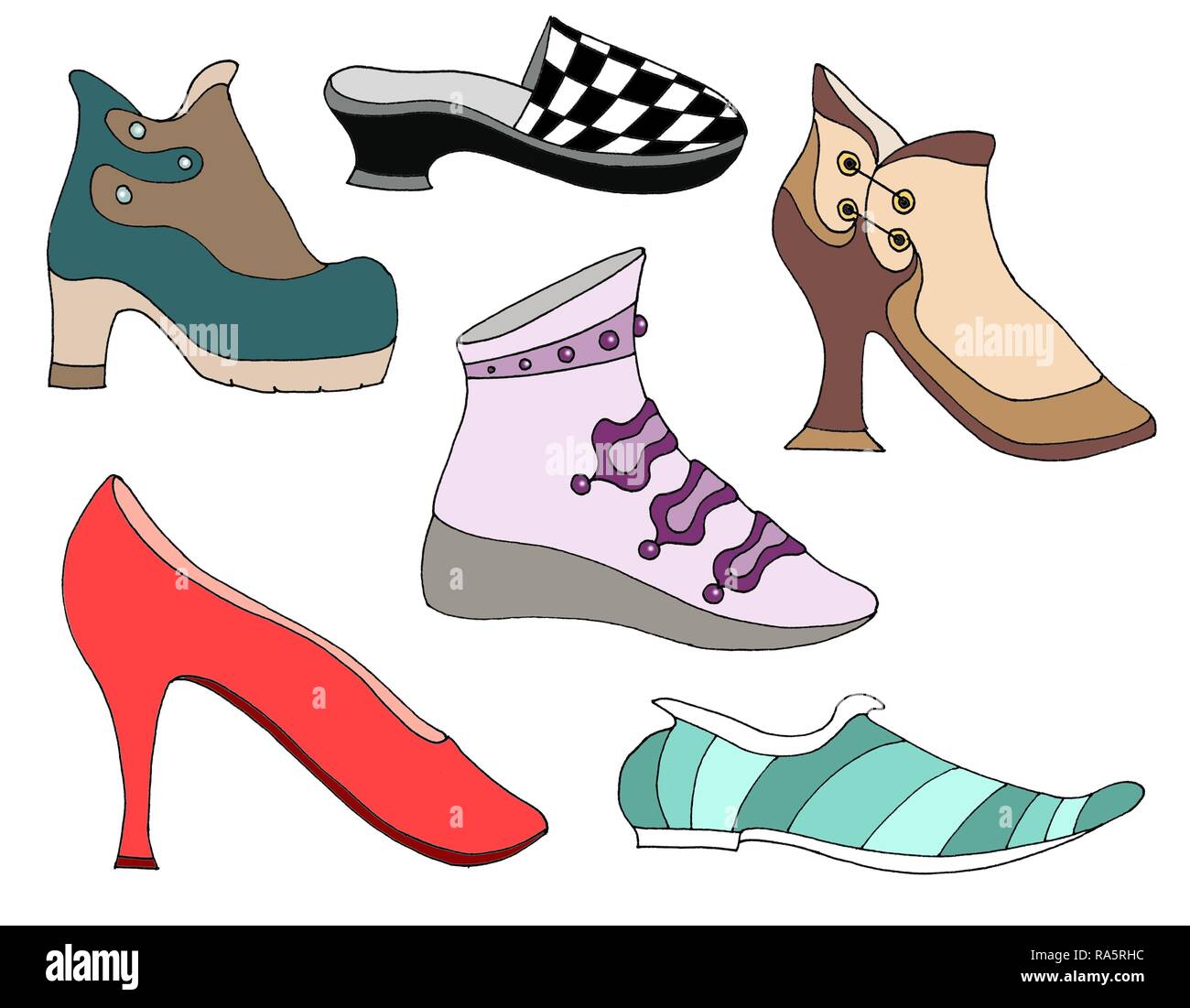 Diverses chaussures, chaussons, pompes, de hauts talons, chaussons, chaussures, tondeuses, Allemagne Banque D'Images