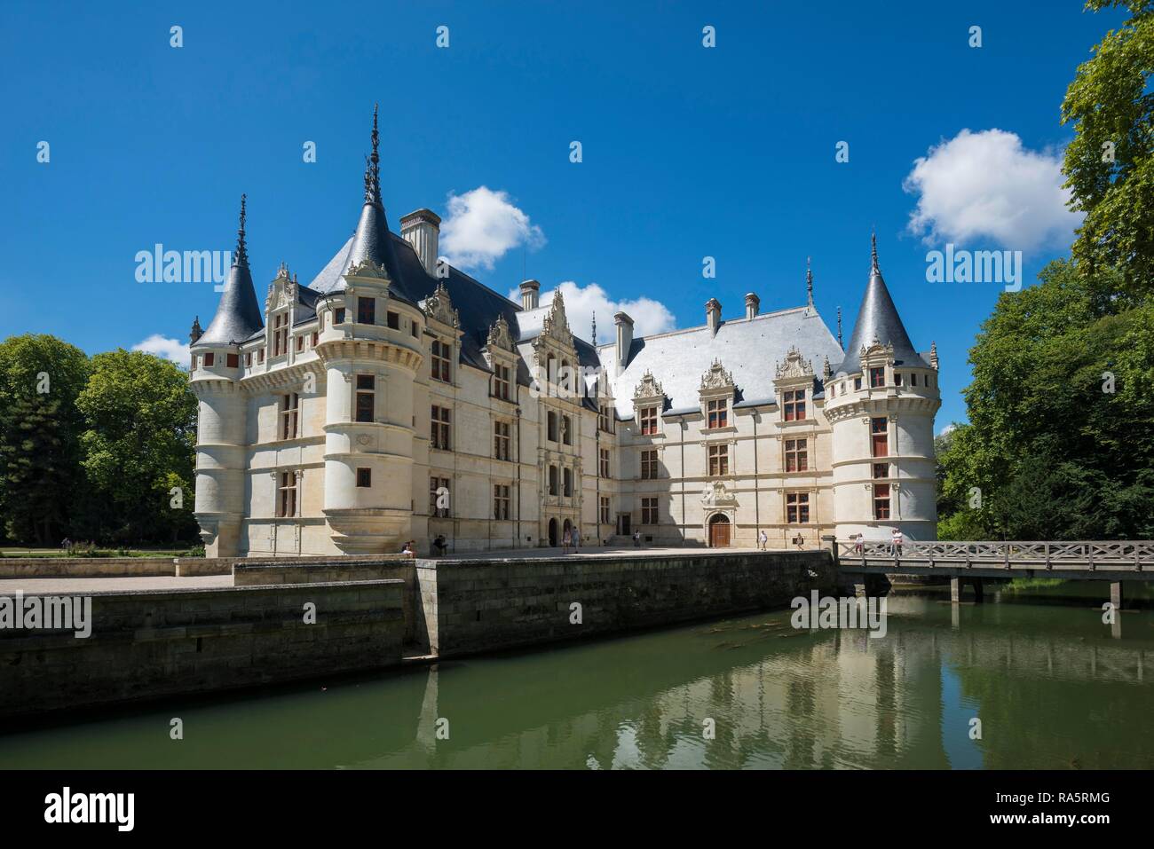 Chateau d'Azay-le-Rideau, château Renaissance sur la Loire, patrimoine mondial de l'UNESCO, Département Indre-et-Loire, France Banque D'Images