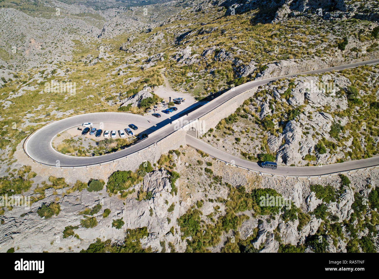 Sa Calobra Road, l'une des plus pittoresques et spectaculaires au monde, l'île de Majorque, Espagne Banque D'Images