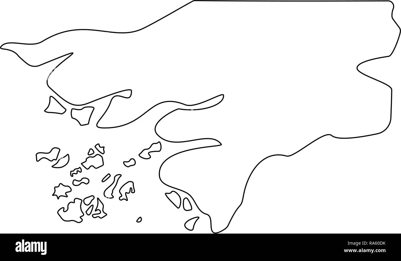 Carte de Guinée Bissau - contour. Silhouette de carte de Guinée Bissau vector illustration Illustration de Vecteur
