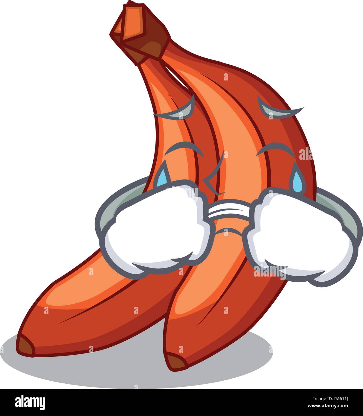 Pleurer caricature rouge banane prêt à manger Illustration de Vecteur