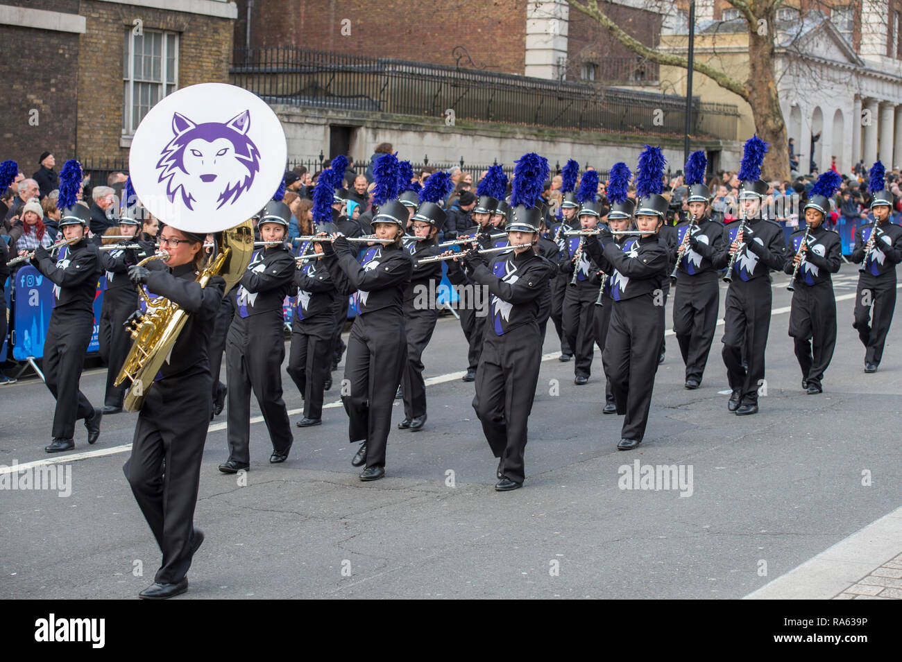 London 2019 New Years Day Parade le 1er janvier, de Piccadilly à Whitehall dans le centre de Londres, au Royaume-Uni. Credit : Malcolm Park/Alamy. Banque D'Images