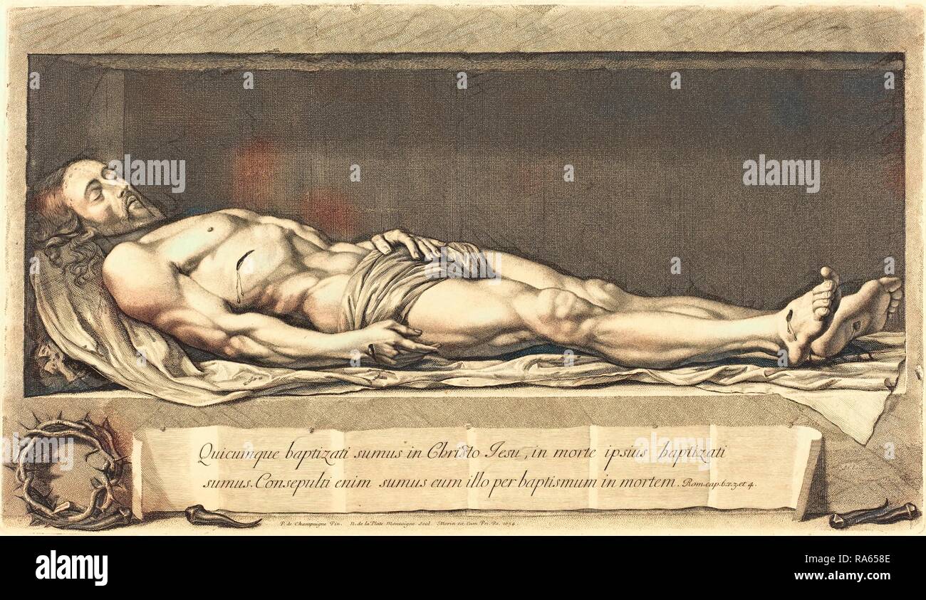 Nicolas de Plattemontagne après Philippe de Champaigne, français (1631-1706), le Corps du Christ, 1654, gravure sur repensé Banque D'Images