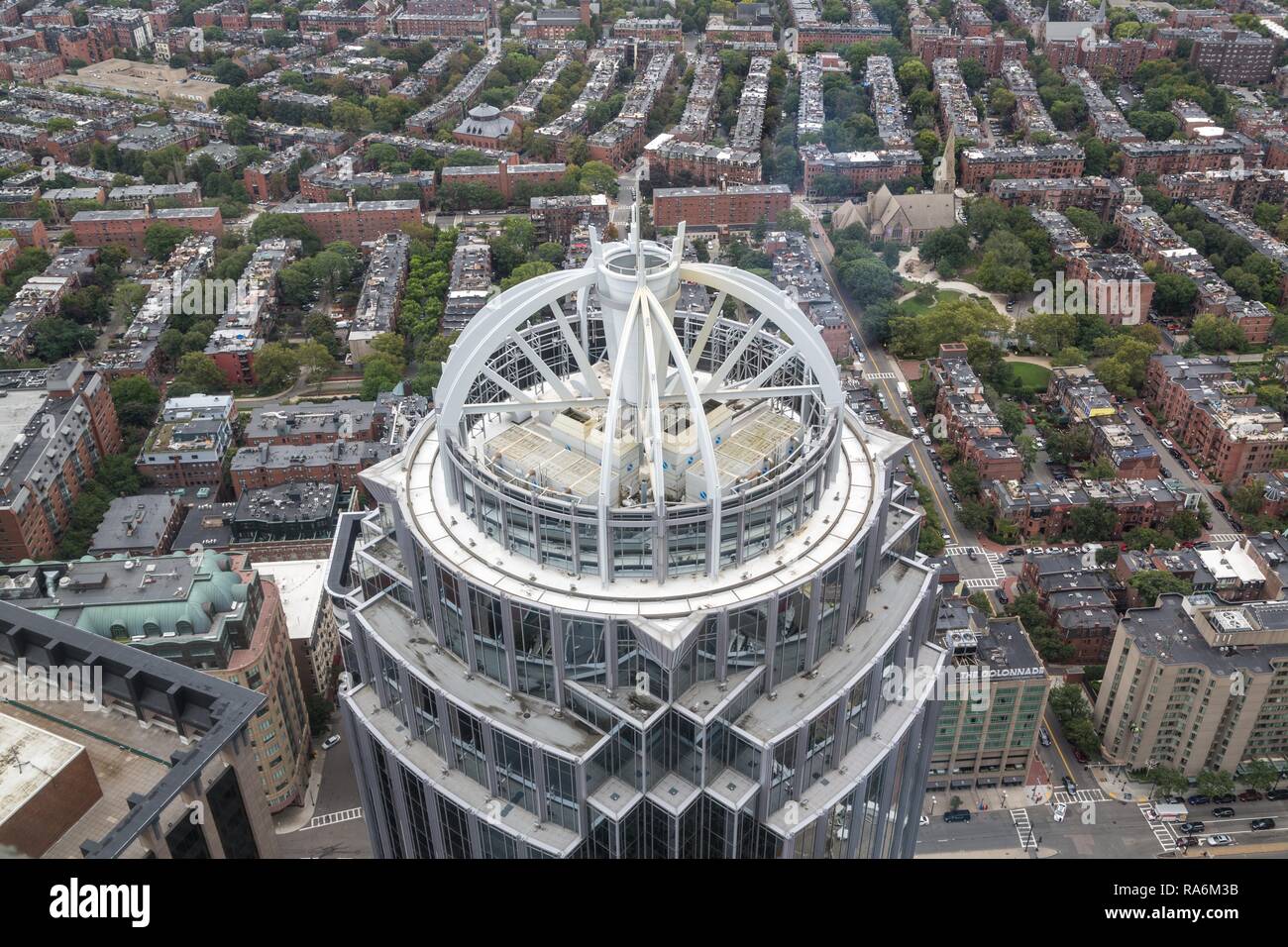 Voir des gratte-ciel et les zones résidentielles de Boston, Boston, Massachusetts, USA Banque D'Images