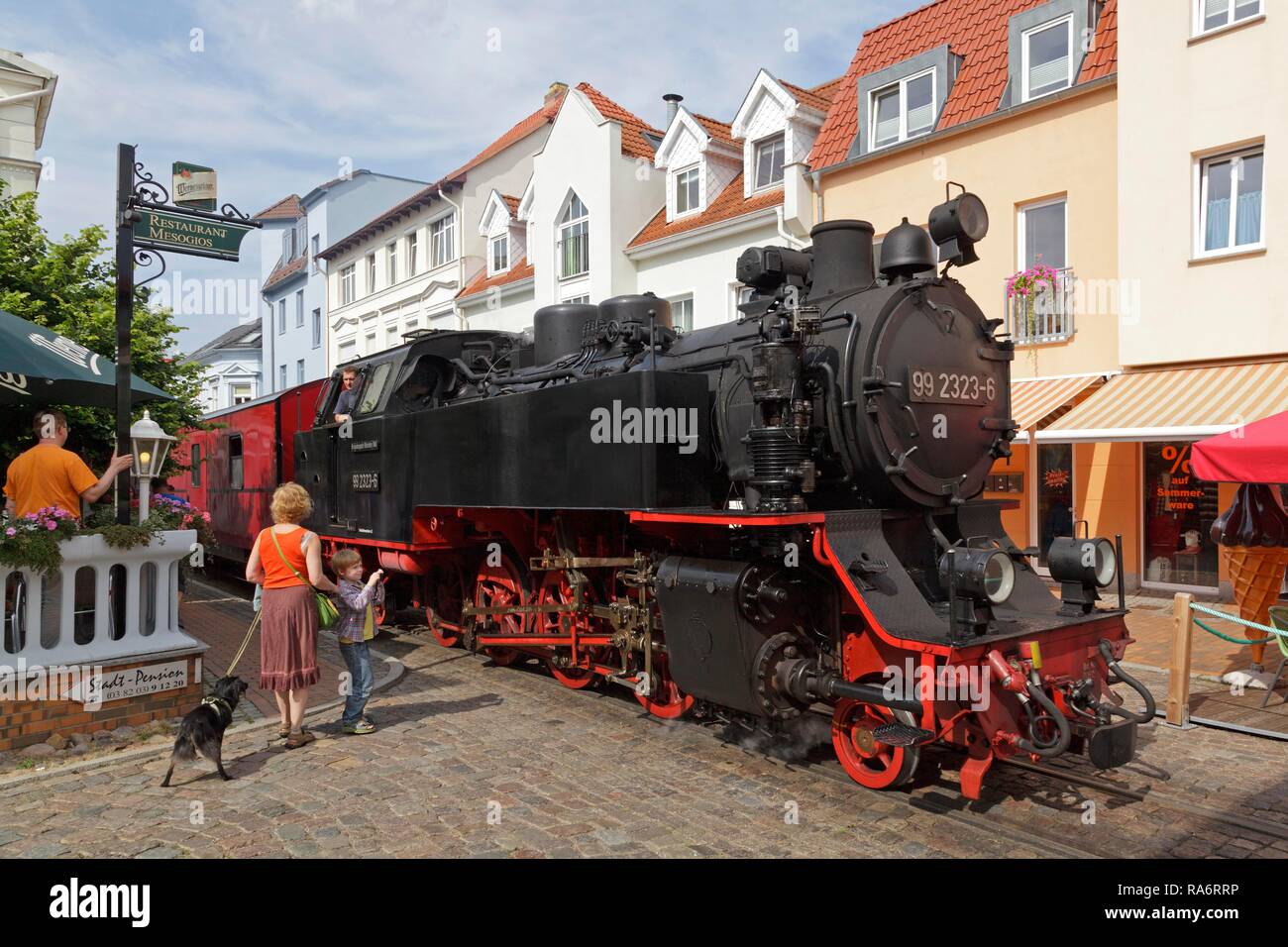 Train à vapeur molli, Bad Doberan, Mecklembourg-Poméranie-Occidentale, Allemagne Banque D'Images