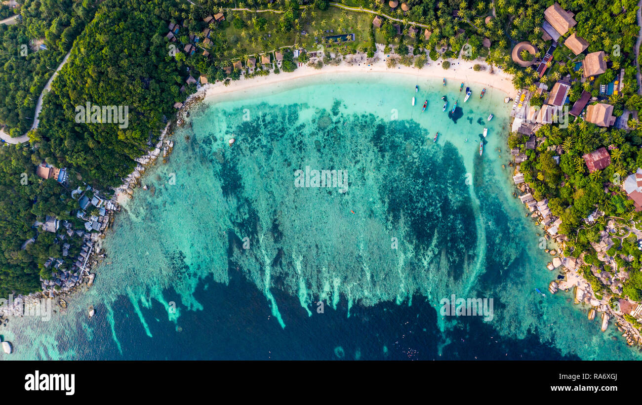 Thian og Bay ou Shark Bay, Koh Tao Island, Thaïlande Banque D'Images