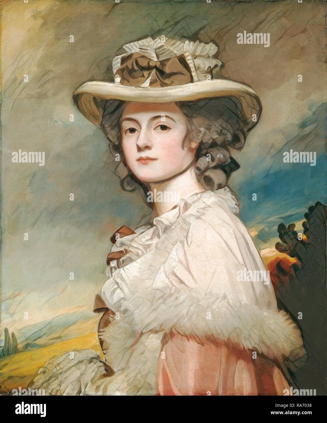 George Romney, Mme Davies Davenport, britannique, 1734 - 1802, 1782-1784, huile sur toile. Repensé par Gibon. Classic repensé Banque D'Images