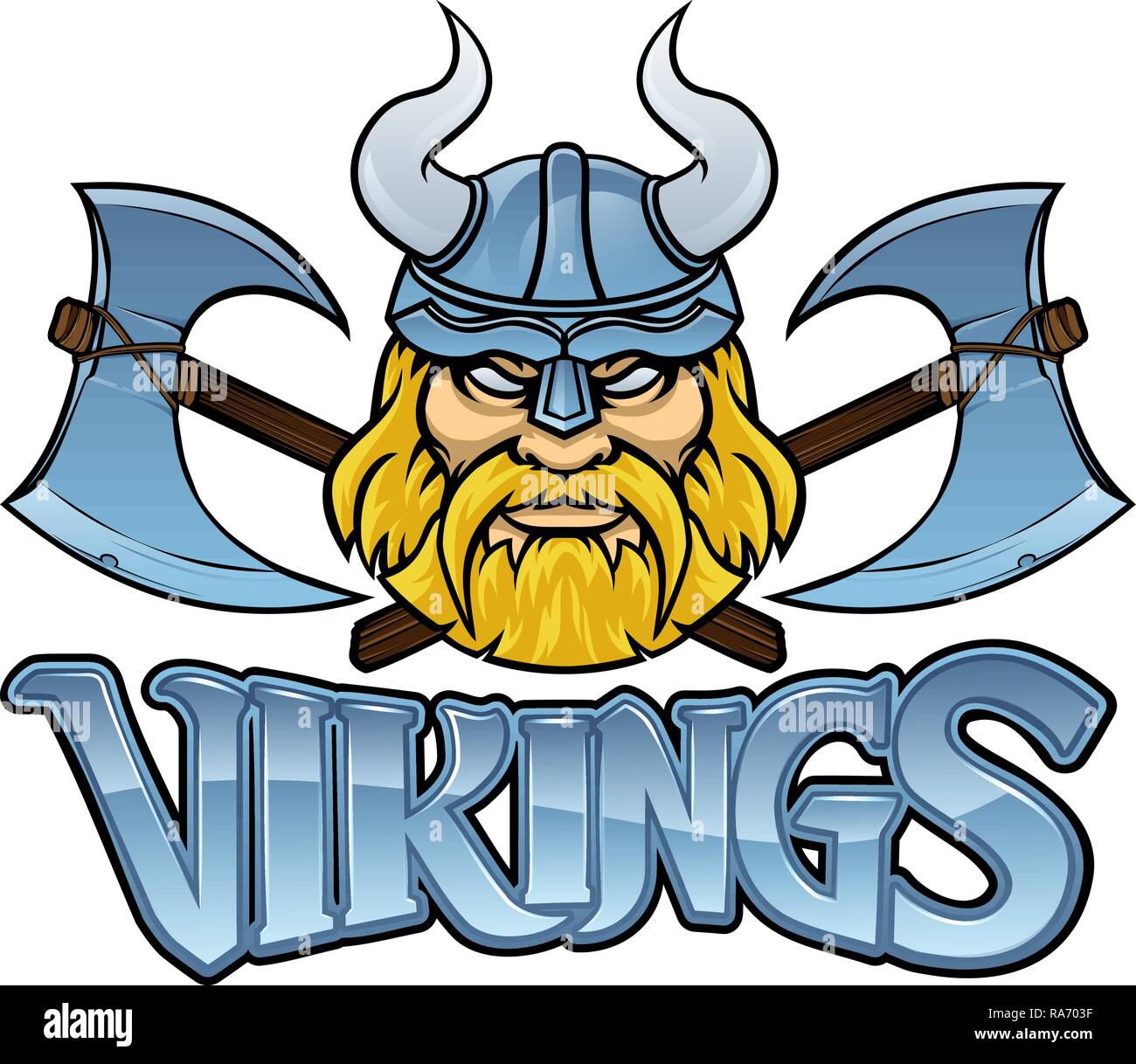 Guerrier Viking Mascot traversé Axs Sign Graphic Illustration de Vecteur