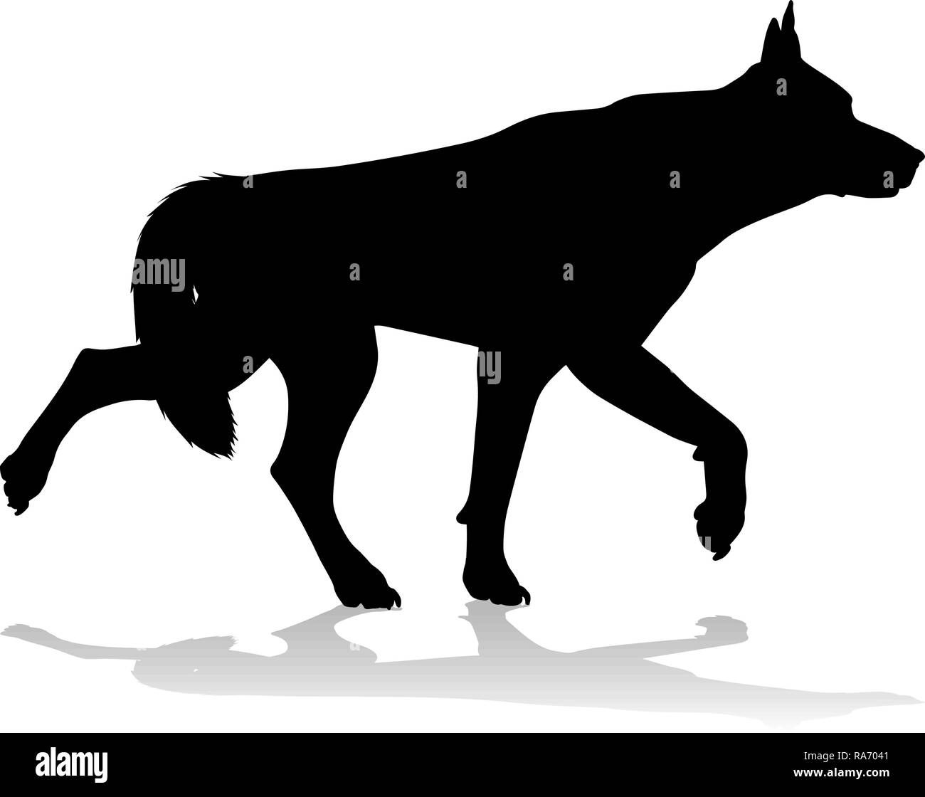 Silhouette chien Animal de compagnie Illustration de Vecteur
