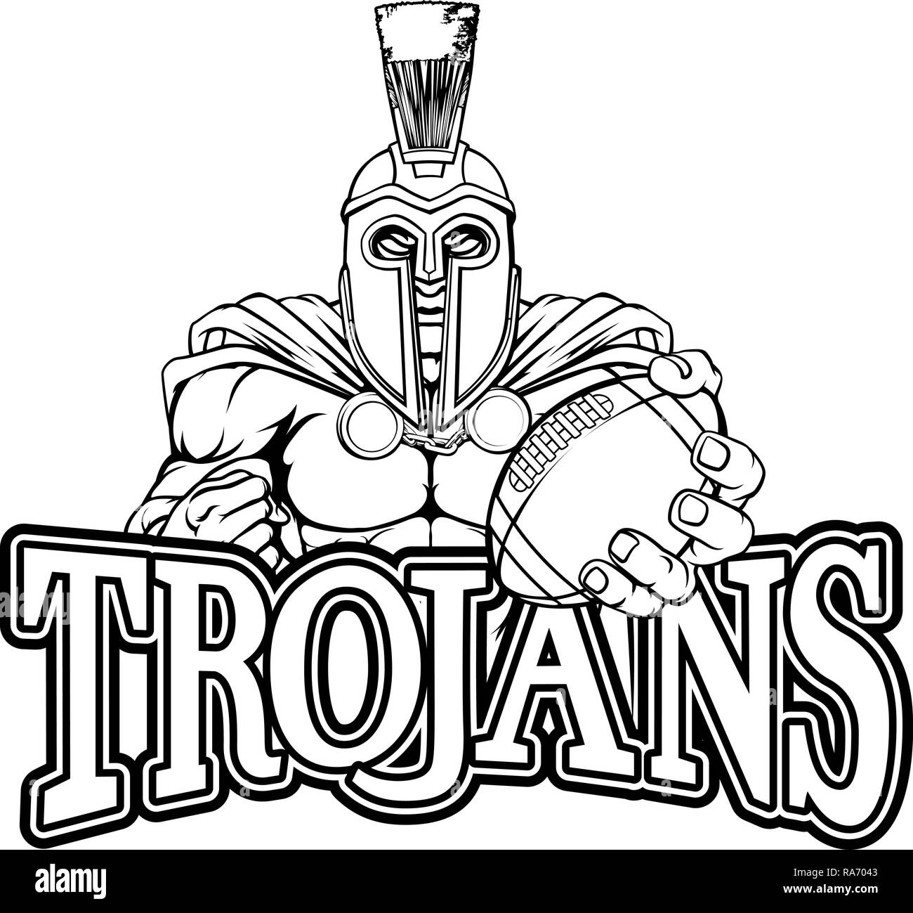 Trojan Spartan Sports Football Américain Mascot Illustration de Vecteur