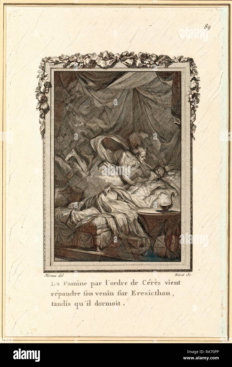 Louis Binet après Jean-Michel Moreau, la famine par l'ordre de Cérès vient  répandre son venin sur Eresicthon, tandis repensé Photo Stock - Alamy