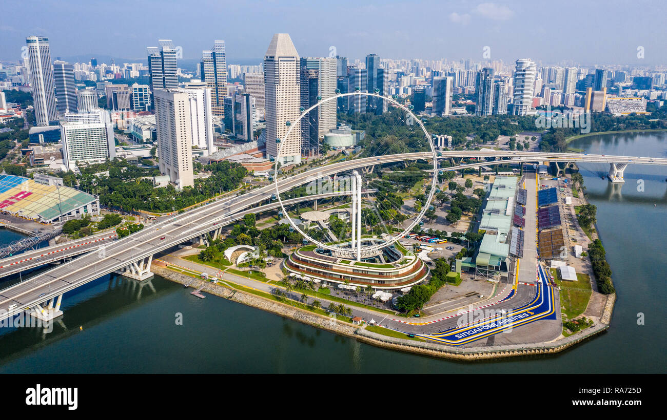La grande roue Singapore Flyer, Singapour Banque D'Images