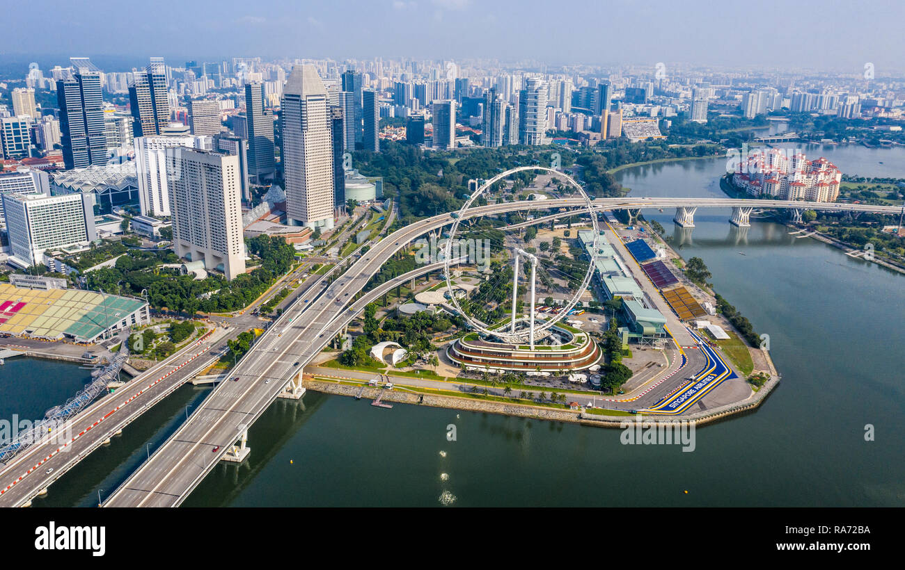 La grande roue Singapore Flyer, Singapour Banque D'Images