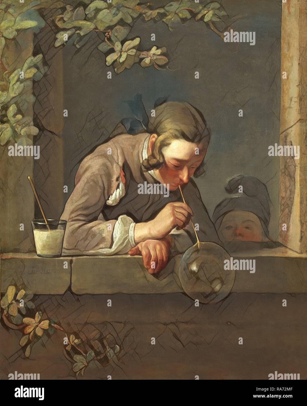 Jean Siméon Chardin (Français, 1699 - 1779), des bulles de savon,  probablement 1733-1734, huile sur toile. Repensé Photo Stock - Alamy