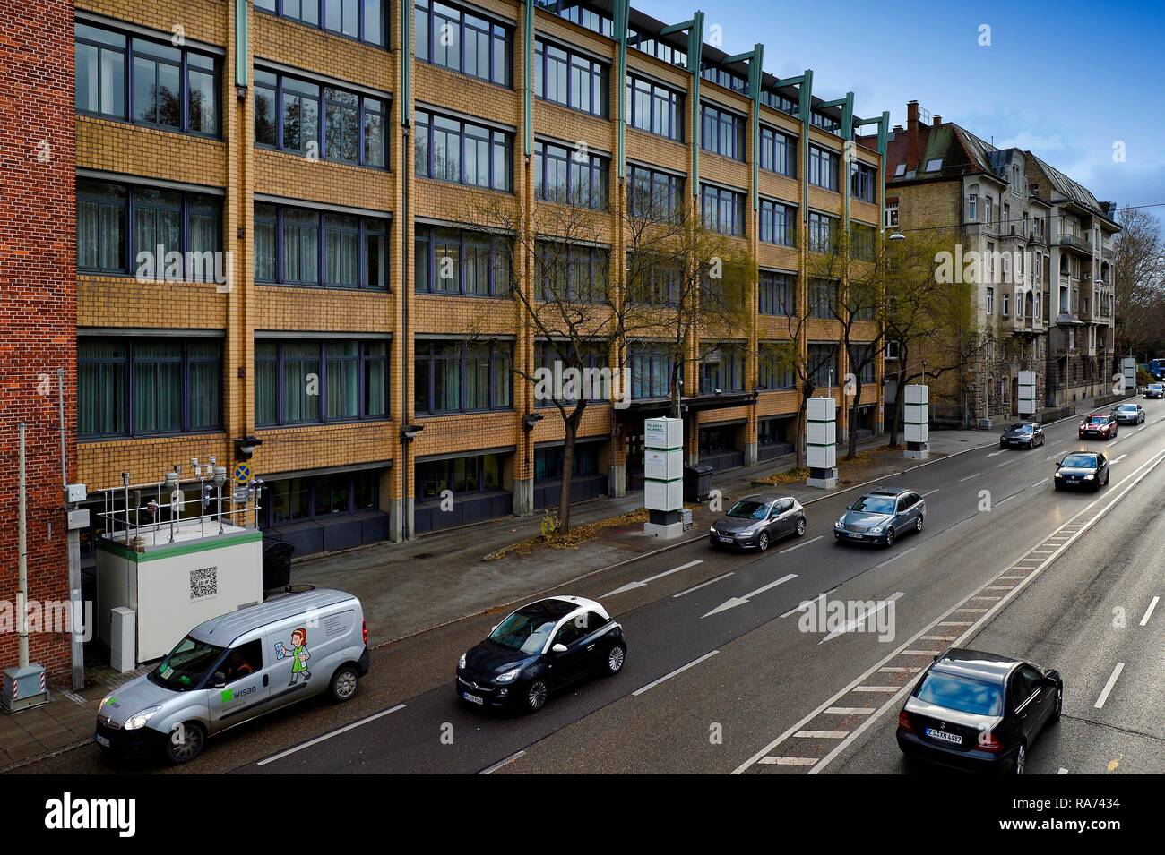 Cube filtre, Mann  + Hummel mangeur de poussière fine sur place en permanence avec la concentration de dioxyde d'azote plus élevé en Allemagne, la poussière fine Banque D'Images