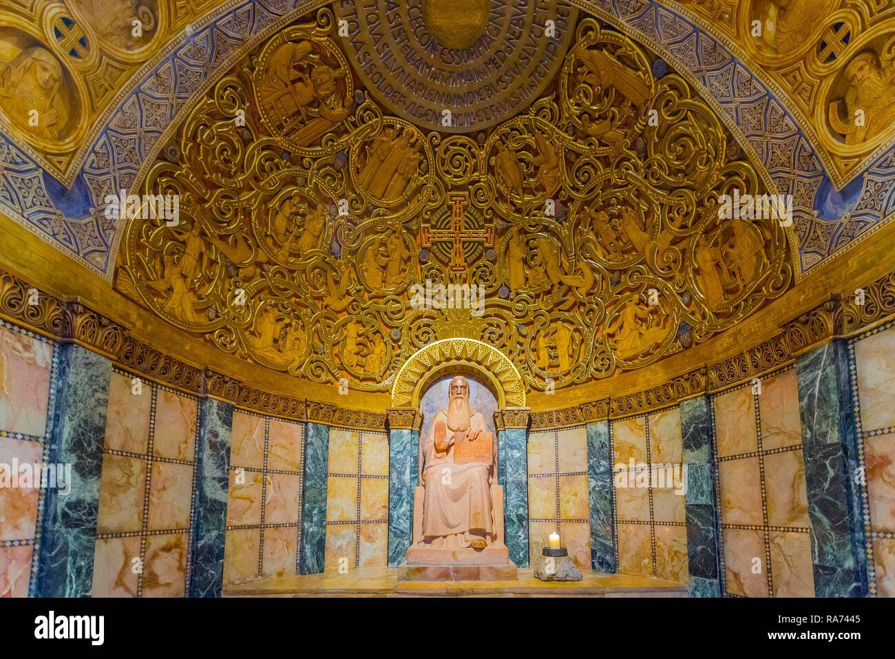 Niche de prière dans Dormitio Abbaye, Église Byzantine, le Mont Sion, Jérusalem, Israël Banque D'Images