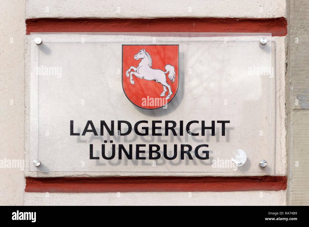 Signe, Landgericht Hamburg ou d'une cour de district, Lunebourg, Basse-Saxe, Allemagne Banque D'Images
