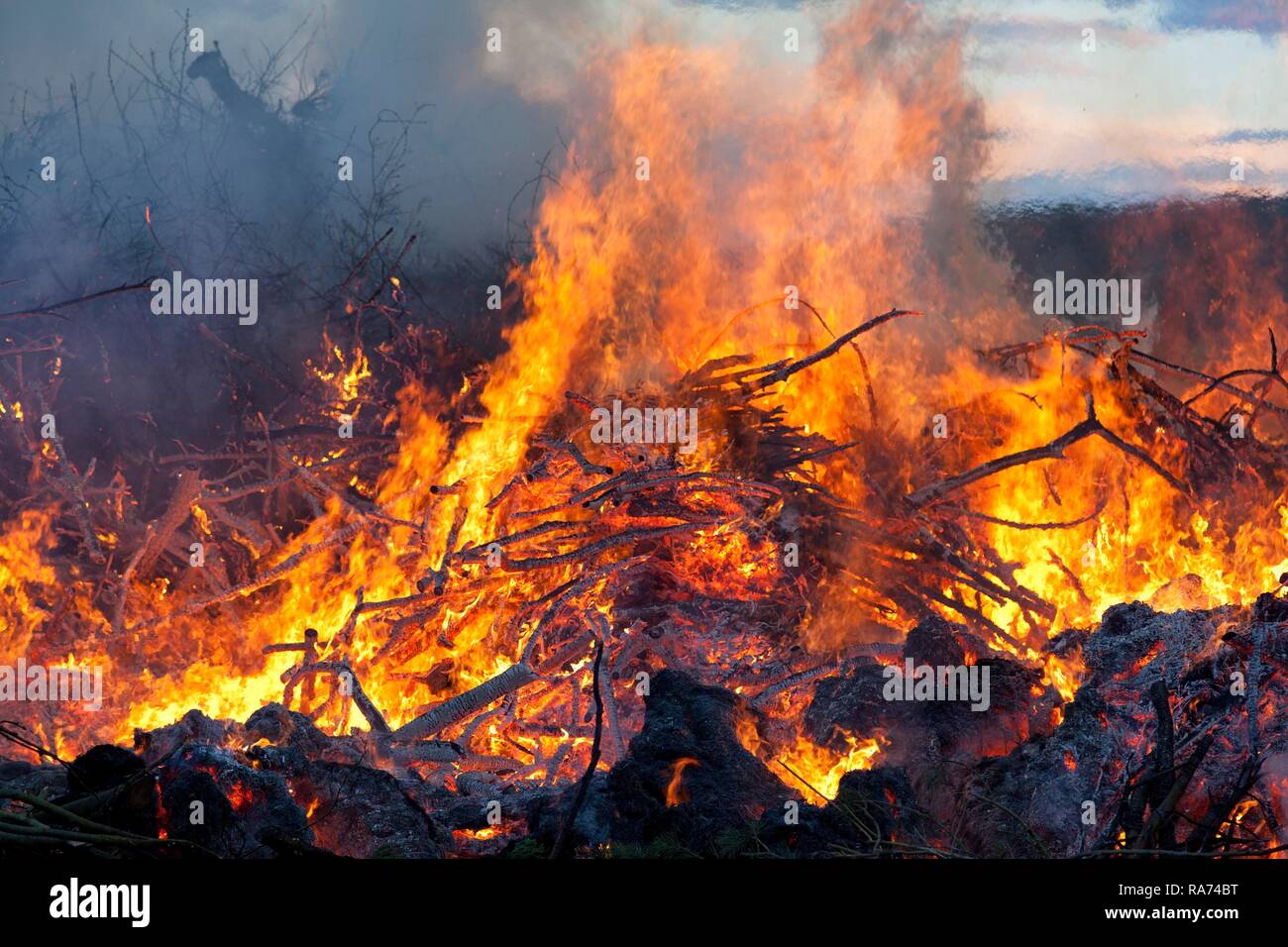 Feu de Pâques, Neetze, Basse-Saxe, Allemagne Banque D'Images