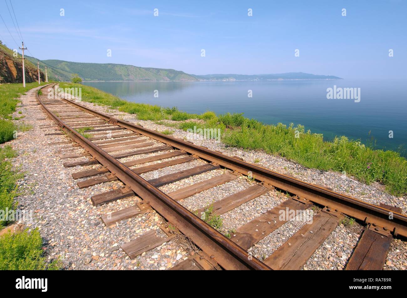 Circum-Baikal Railway, le lac Baïkal, région d'Irkoutsk, en Sibérie, Fédération de Russie, de l'Eurasie Banque D'Images