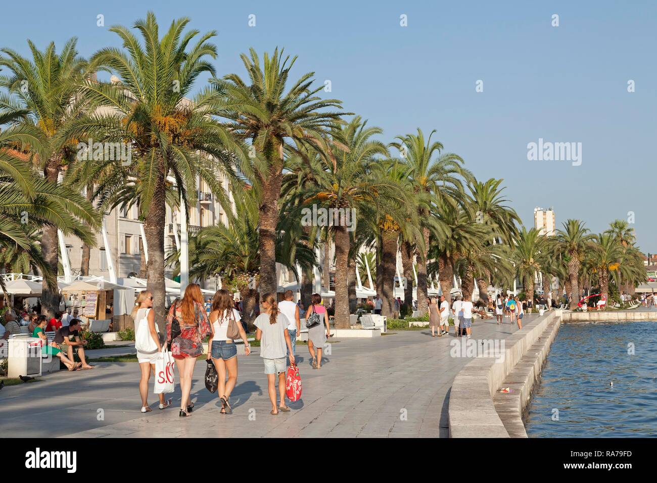 Promenade, Split, Dalmatie, Croatie Banque D'Images