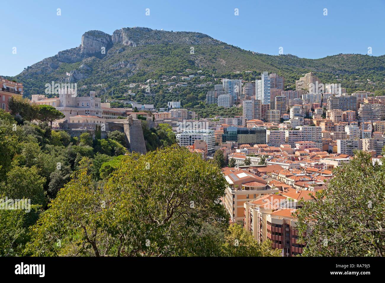 Palais du recteur et ville, Monaco Banque D'Images