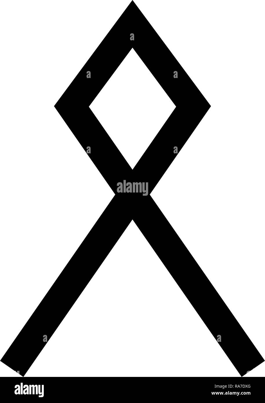Odal rune Othil Othala patrimoine immobilier symbole icône vecteur de couleur noire signe je style plat simple image Illustration de Vecteur